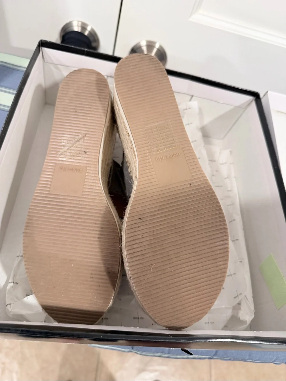 Dolce Vita Gray Suede Two-Band Espadrille Sandals - New!